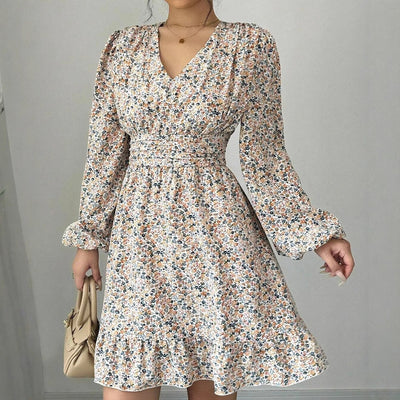 Printed Long Sleeve Dress