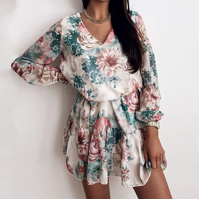 High Waist Printed Dress