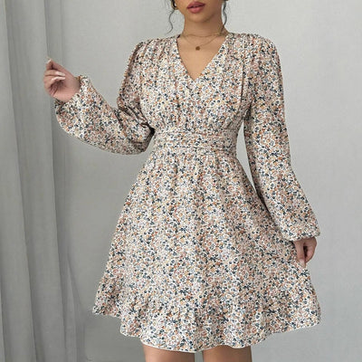 Printed Long Sleeve Dress