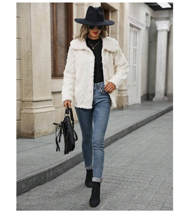 Double Sided Plush Casual Cardigan Coat