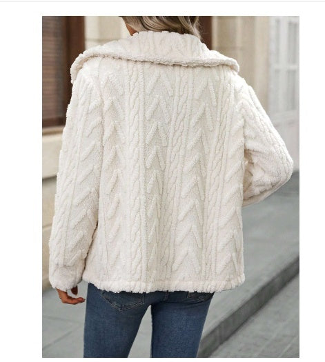 Double Sided Plush Casual Cardigan Coat