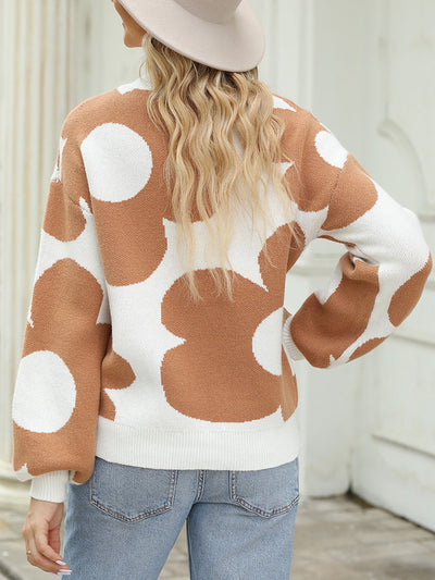 Warm Contrast Color Sweater