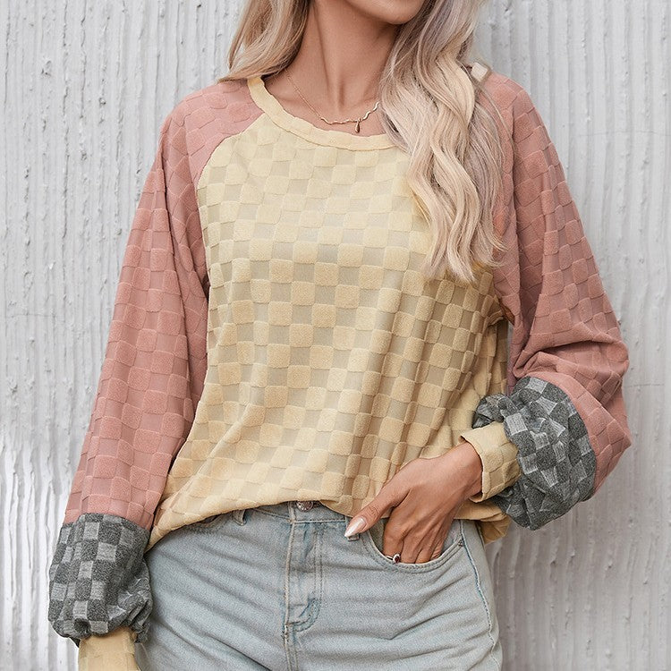 Chessboard Plaid Texture Sweater