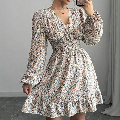 Printed Long Sleeve Dress