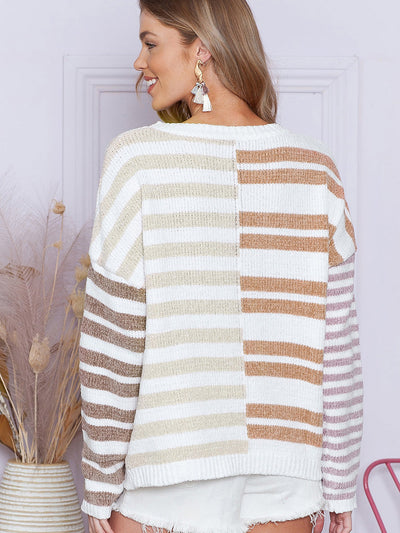 Versatile Striped Printed Sweater