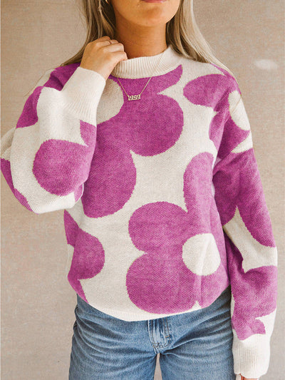 Warm Contrast Color Sweater