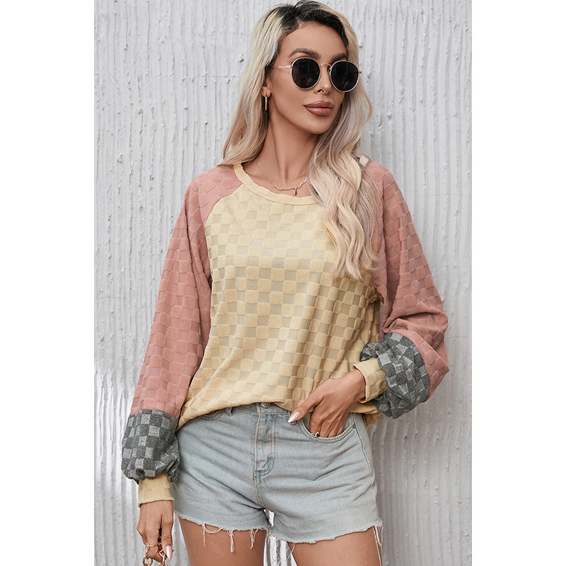 Chessboard Plaid Texture Sweater