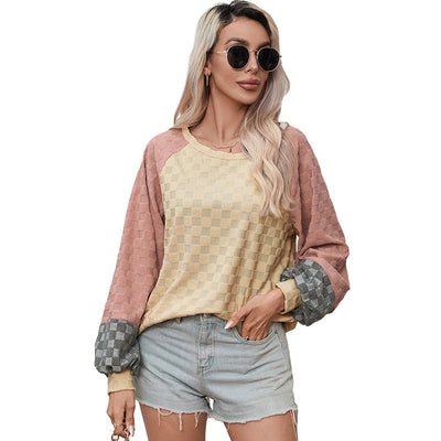 Chessboard Plaid Texture Sweater