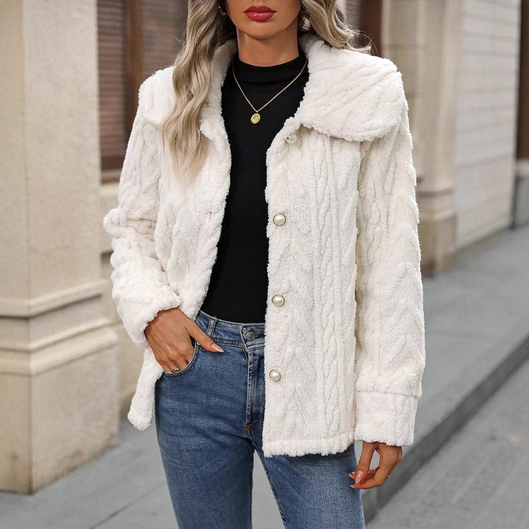 Double Sided Plush Casual Cardigan Coat